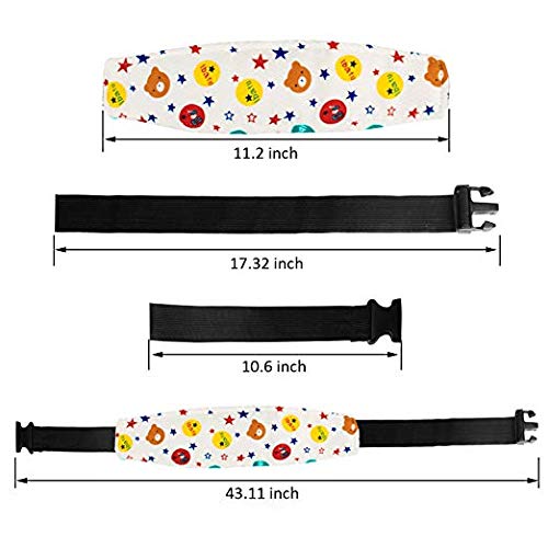 Donier Packs of 2 Toddler Car Seat Neck Relief and Head Support  Pillow Support Head Band Easy Installation On Most Convertible Seats and Safety to Babies and Kids(Bear) - Image 5